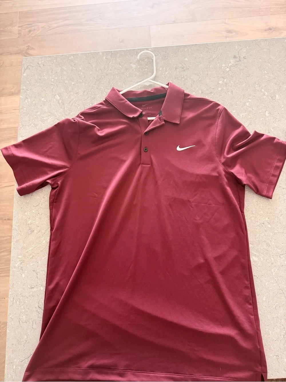 Nike Men’s Burgundy Polo with White Swoosh